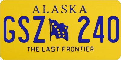 AK license plate GSZ240