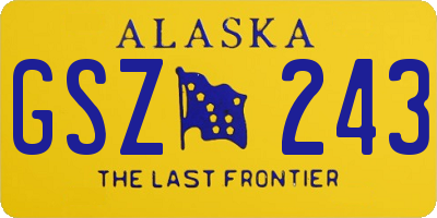 AK license plate GSZ243