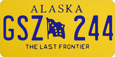 AK license plate GSZ244