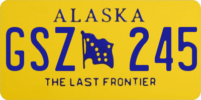 AK license plate GSZ245