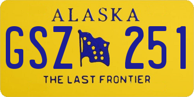 AK license plate GSZ251