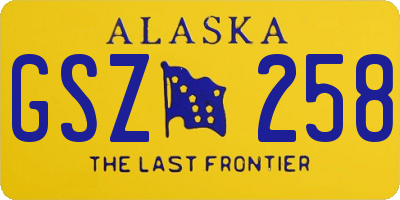 AK license plate GSZ258