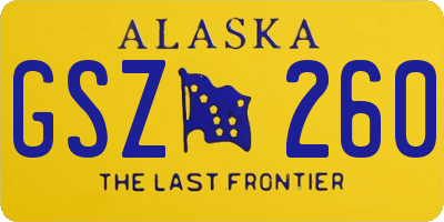 AK license plate GSZ260