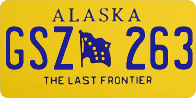 AK license plate GSZ263