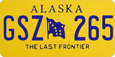 AK license plate GSZ265