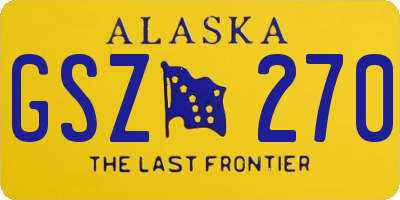 AK license plate GSZ270