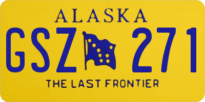 AK license plate GSZ271