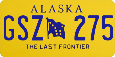 AK license plate GSZ275