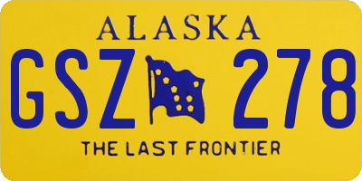 AK license plate GSZ278