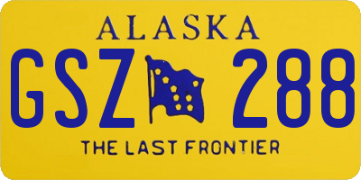 AK license plate GSZ288