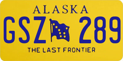 AK license plate GSZ289