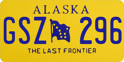 AK license plate GSZ296