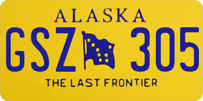 AK license plate GSZ305