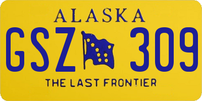 AK license plate GSZ309