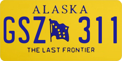 AK license plate GSZ311