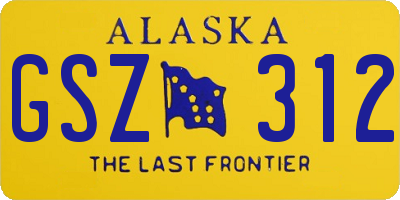 AK license plate GSZ312