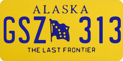 AK license plate GSZ313