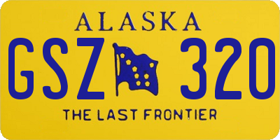 AK license plate GSZ320