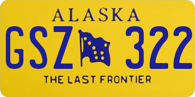 AK license plate GSZ322