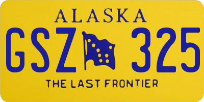 AK license plate GSZ325