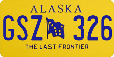 AK license plate GSZ326