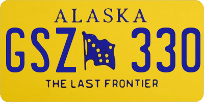 AK license plate GSZ330