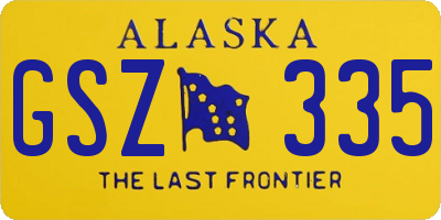 AK license plate GSZ335