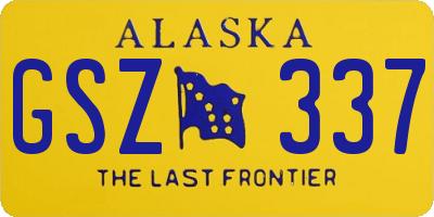 AK license plate GSZ337