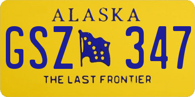 AK license plate GSZ347