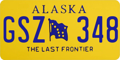 AK license plate GSZ348