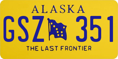 AK license plate GSZ351