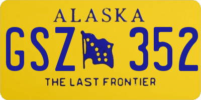 AK license plate GSZ352