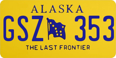 AK license plate GSZ353