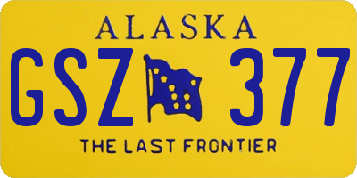 AK license plate GSZ377