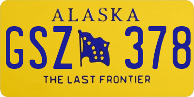 AK license plate GSZ378