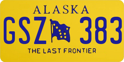 AK license plate GSZ383