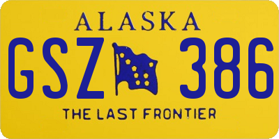 AK license plate GSZ386
