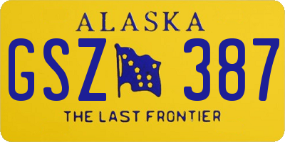 AK license plate GSZ387