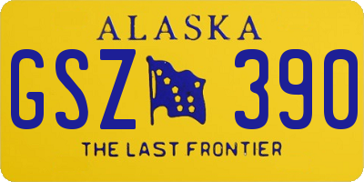 AK license plate GSZ390