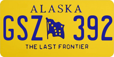 AK license plate GSZ392