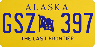 AK license plate GSZ397