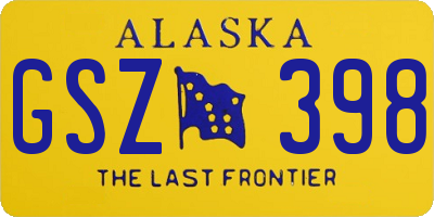 AK license plate GSZ398