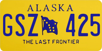 AK license plate GSZ425