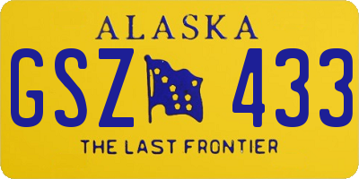 AK license plate GSZ433