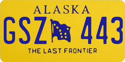 AK license plate GSZ443