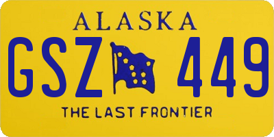 AK license plate GSZ449