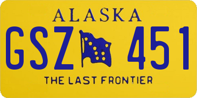 AK license plate GSZ451