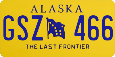 AK license plate GSZ466