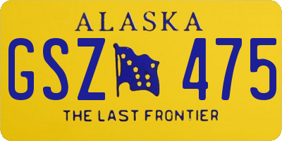 AK license plate GSZ475