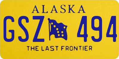 AK license plate GSZ494